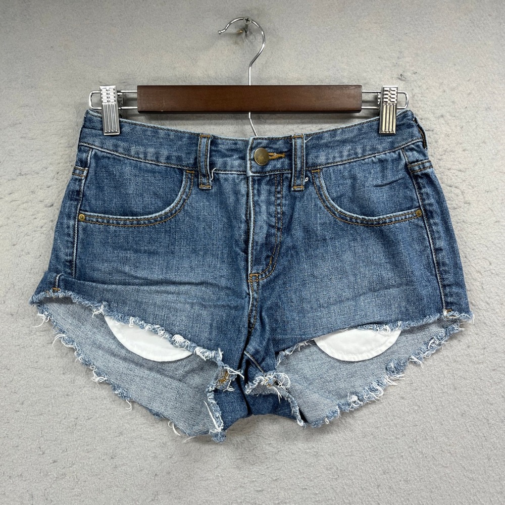 Billabong Denim Shorts Womens 24 Blue Jorts Cut Off Frayed Hem Beach Boho Y2K